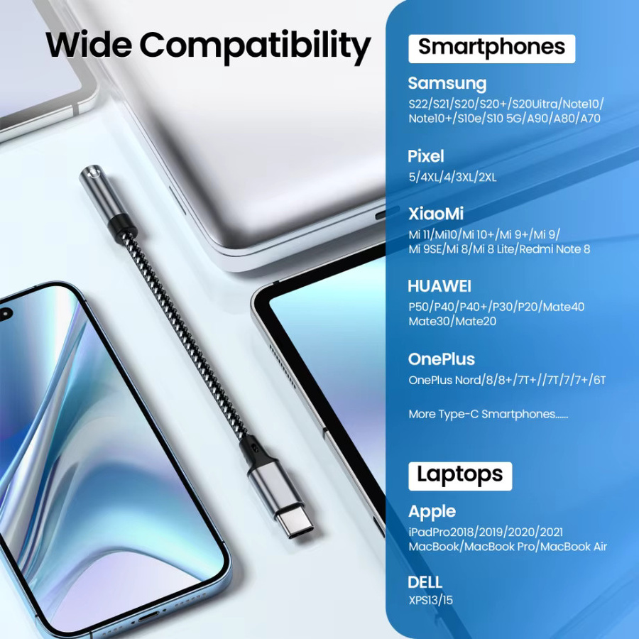 PzzPss USB-C auf 3,5mm Klinke Audio Adapter für Kopfhörer und Aux-Verbindung kompatibel mit MacBook Air, Huawei, Xiaomi und Samsung Galaxy S24 S23 S22 - Bild 4