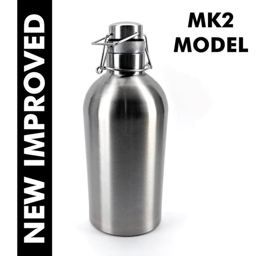 KegLand Growler-Set aus rostfreiem Edelstahl, vakuumisoliert, Silber, 2 l - Bild 3