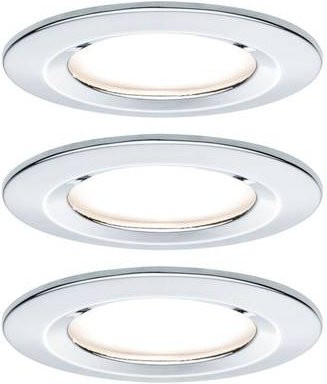 Paulmann Nova LED Bad-Einbauleuchte 3er Set, Chrom, IP44, Warmweiß, 18W - Bild 1