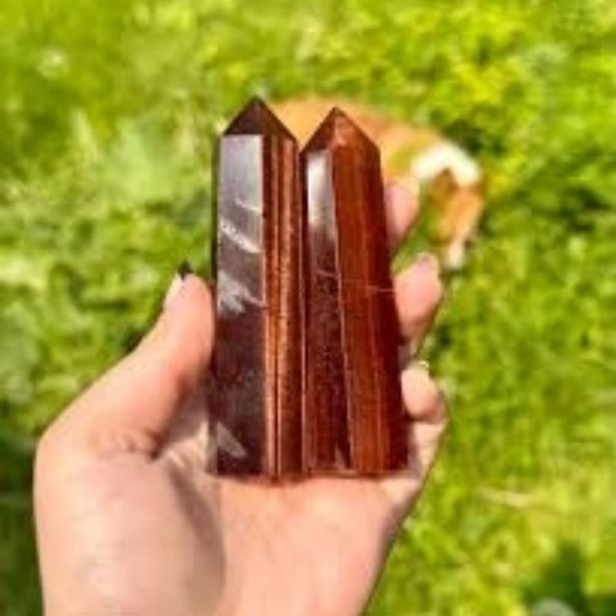 CrystalHola Tigerauge Obelisk Quarzkristall zur Reiki Heilung - Bild 3