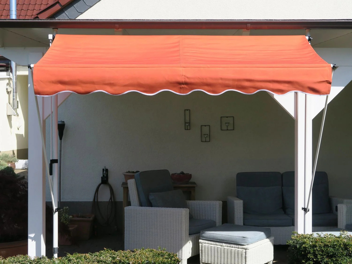 GRASEKAMP Klemmmarkise mit Kurbelantrieb in Orange, B/T: 200 x 130 cm - Bild 2
