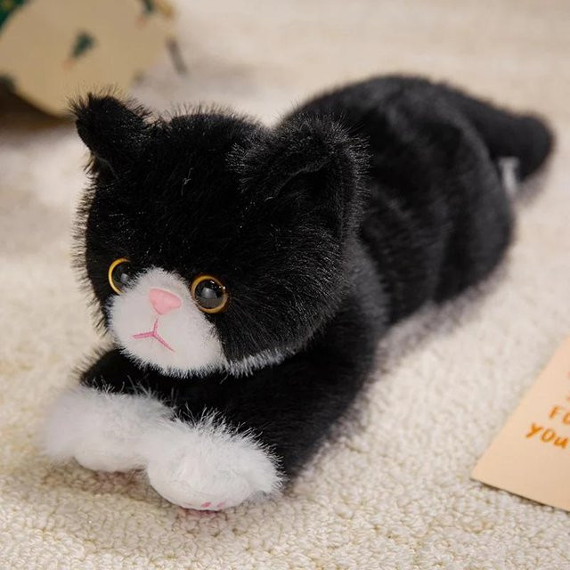 Yiran toy Katzen-Plüschtier, liegendes Kätzchen, 50cm, Schwarz - Bild 1