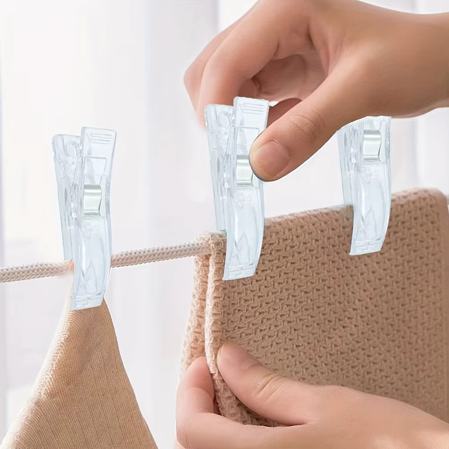 6 Stück transparente Kunststoff-Clips als Spannklammern für Papierjalousien und Vorhänge ohne Bohren - Bild 3