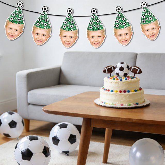 WEIGAO Geburtstagsbanner mit Fußballmotiv in Multicolor als Hintergrunddekoration - Bild 1