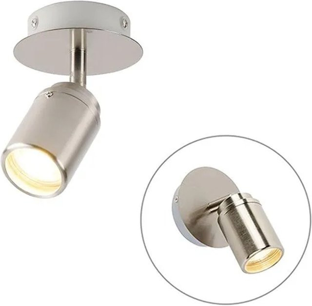 QAZQA Moderner Badstrahler Ducha aus Stahl in Silber, IP44, dimmbar, GU10 - Bild 1
