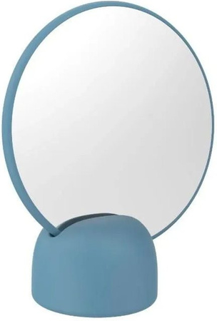 Premium Living Kosmetikspiegel Naime in Blau, runder Tischspiegel aus Glas und Kunststoff, Durchmesser: 19,8 cm, Höhe: 8,5 cm