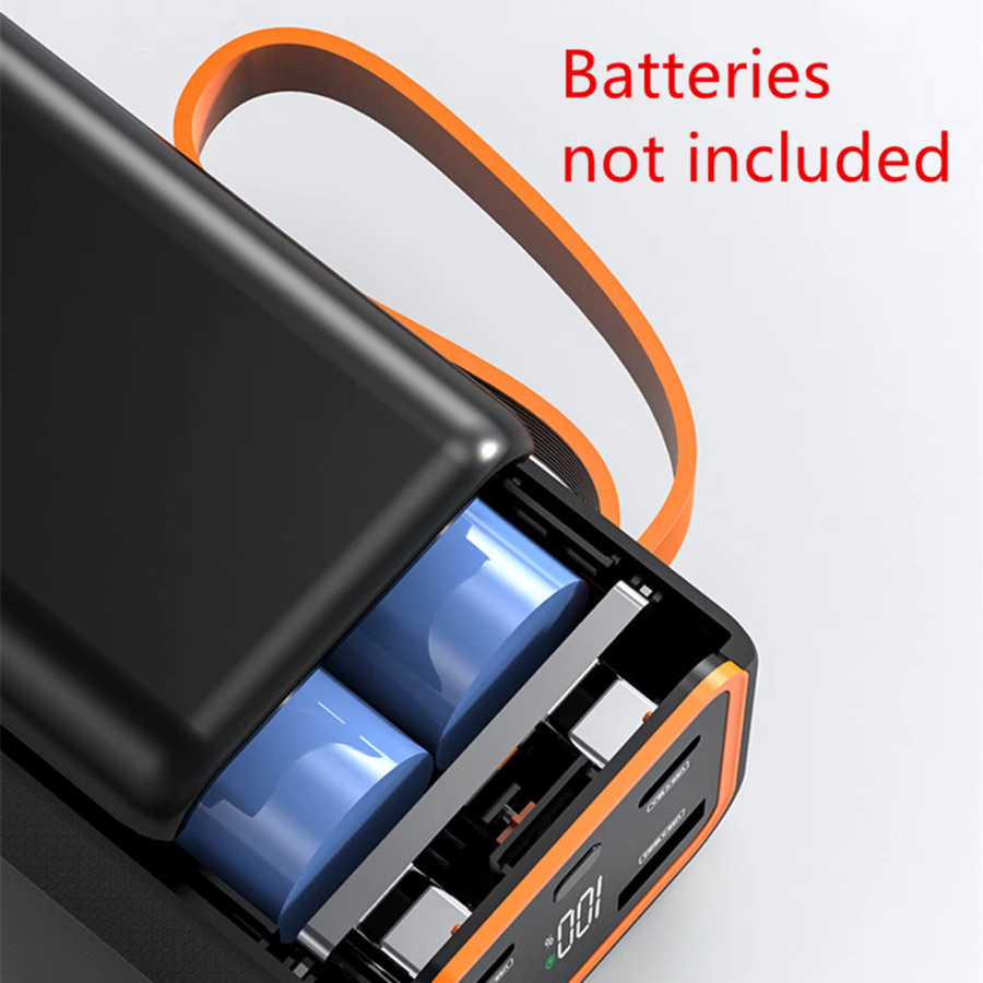 DIY Powerbank Gehäuse für 4 Stück 21700 Batterien mit LCD-Display und Schnellladefunktion in Weiß - Bild 4