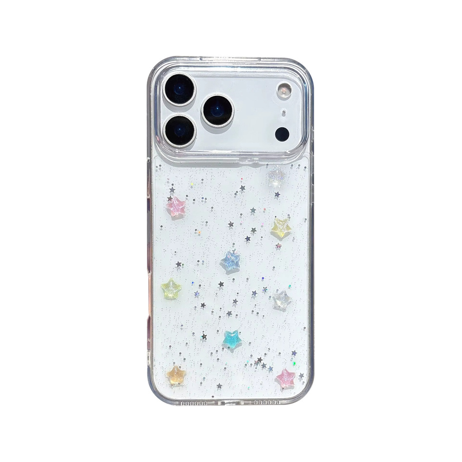 Candyguoguo Handyhülle mit Sternenhimmel und glitzernden Pailletten in Transparent für iPhone 17 16 15 14 13 12 11 Pro Max - Bild 5