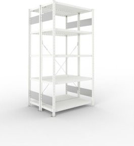 META Steckregal S3 CLIP 230 DGR mit 10 Böden, Farbe: Grau, B/T/H: 200 x 100 x 40 cm - Bild 1
