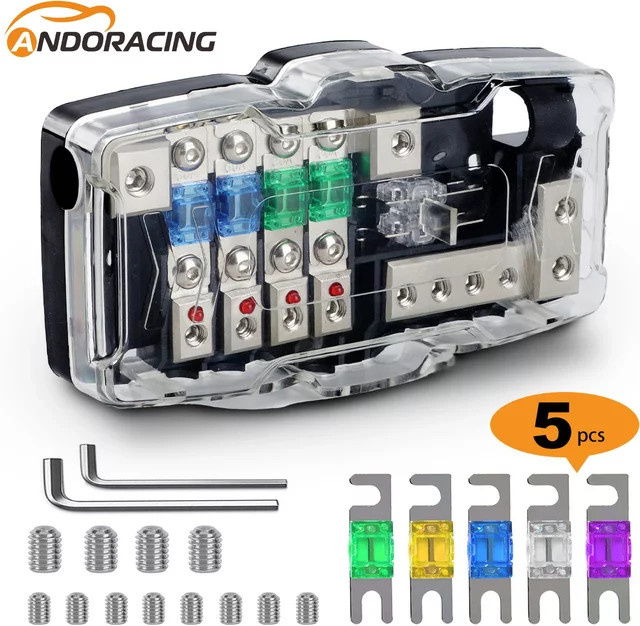 CNSPEED 4-Wege Sicherungshalter Stromverteilerblock für 12V und 24V mit 30A 60A 80A Optionen für Auto Boot Wohnmobil Camper und LKW - Bild 1
