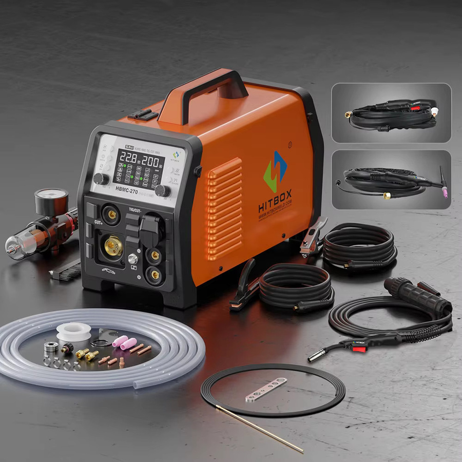 HITBOX HBMC270 Aluminium-Schweißgerät mit Synergic-Steuerung 6-in-1 Inverter-Puls-Schweißgerät für MIG, TIG, Stick, ARC, MMA, HF, Cut und Punktschweißen mit Hot Start, Arc Force, Anti-Stick und VRD - Bild 6