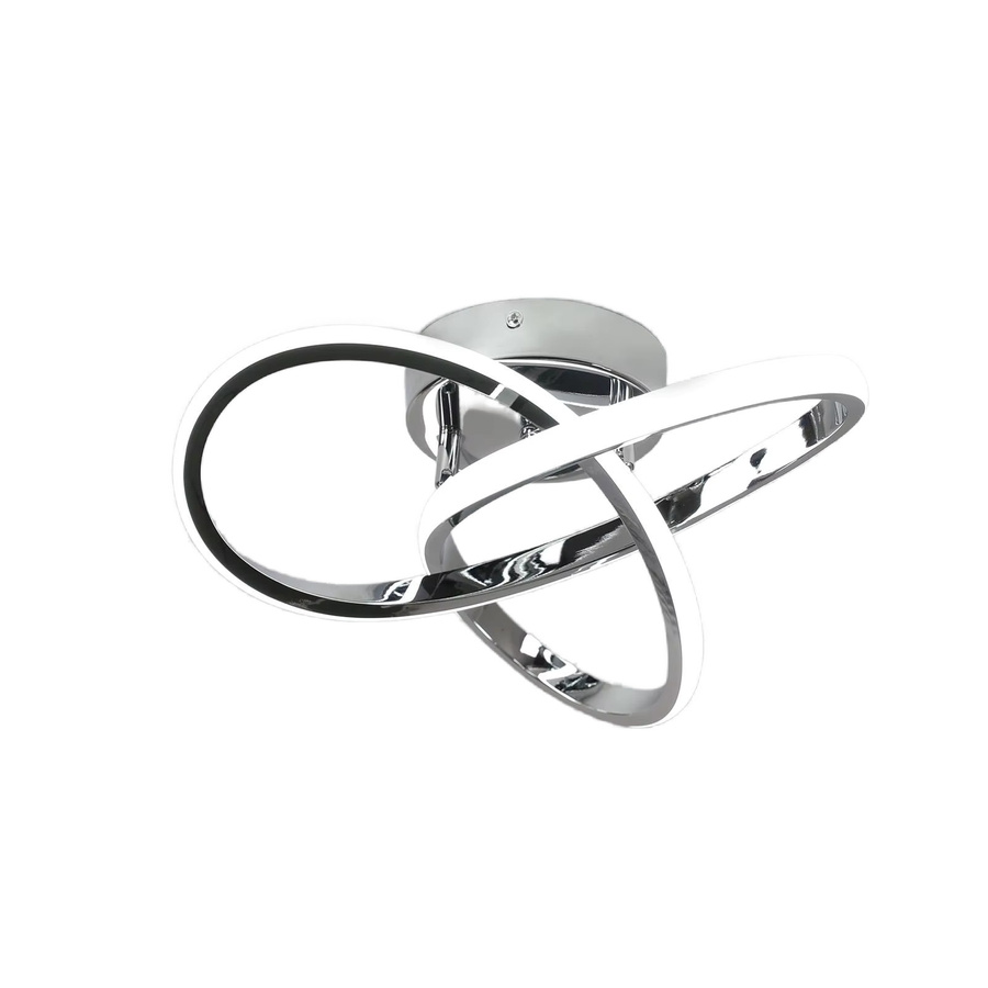 Moderne silberne LED-Deckenleuchte in Ringform für Schlafzimmer, Küche und Wohnzimmer mit Kaltweiß 6500 K - Bild 3