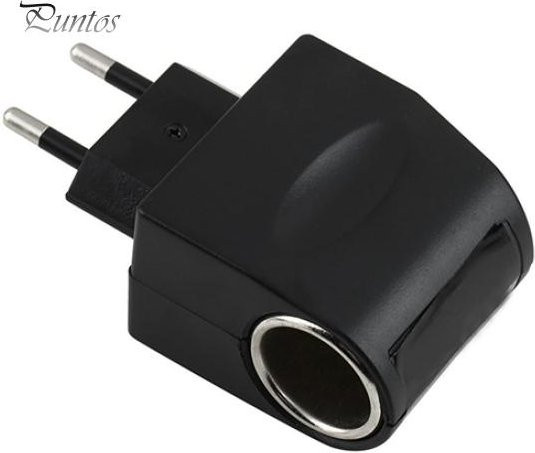 DILLER Netzteil Konverter von 90V-240V AC zu 12V DC mit EU-Stecker und Zigarettenanzünder Buchse in Schwarz - Bild 1