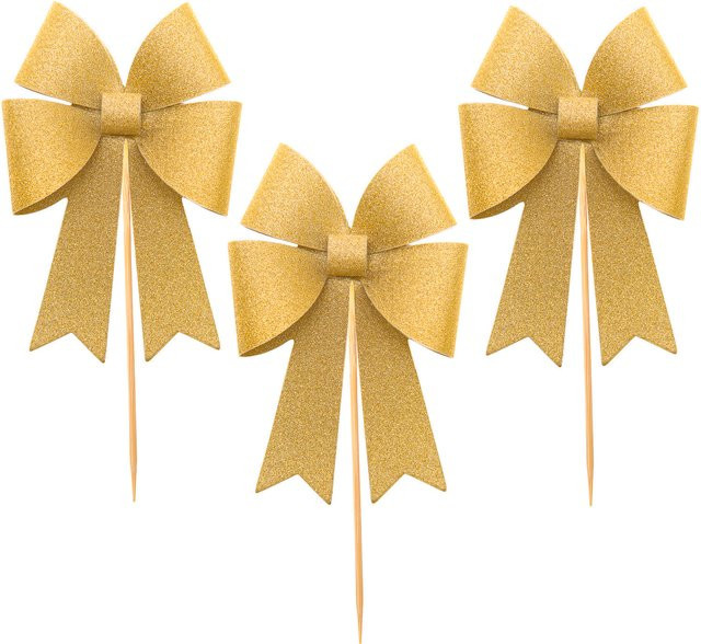 Rico Design Picker Schleife in Gold für Weihnachten - Bild 1