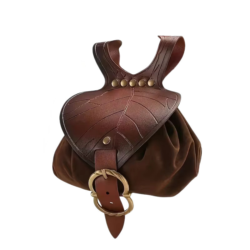 Mittelalterliches LARP-Kostümset, Vintage-Gürtel, Glasflasche, Hüfttasche, Rockclip, Unisex - Bild 2