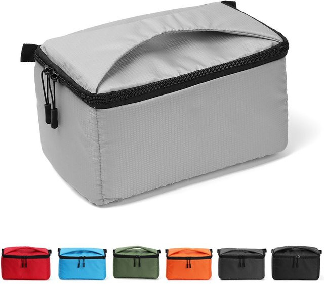 PERNEAKY Tragbare Wasserdichte DSLR SLR Kamera Tasche mit gepolsterter Partition in Orange und Grau für Canon und Sony - Bild 1