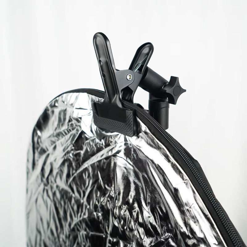 NiYi Focus Reflektorhalter Klemme mit 1/4 und 3/8 Schraube sowie Drehadapter für Lichtstative und Fotografie im Studio, Schwarz - Bild 4