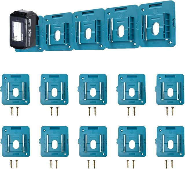 Makita Batteriehalter für 18V Akkus BL1840 zur Wandmontage, 5 bis 10er Pack Aufbewahrungsorganisator für Werkzeugkasten und Regal - Bild 1