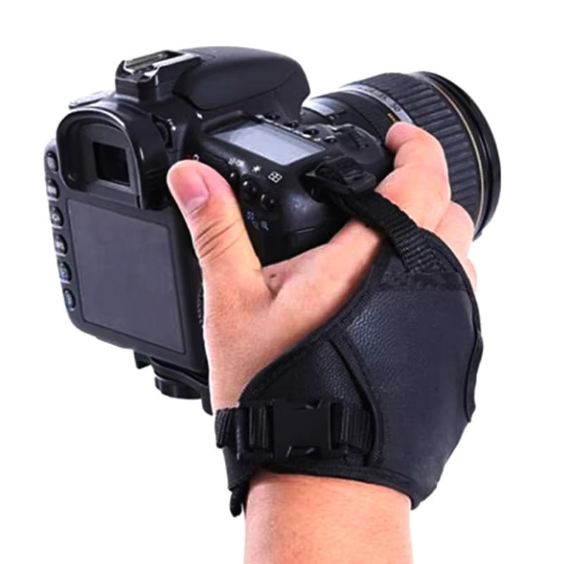 KOQZM Hand Grip Kamera Strap aus PU Leder in Schwarz für DSLR Kameras - Bild 5