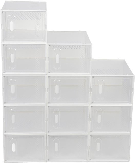 Aimo Transparente Schuhboxen aus Kunststoff, Stapelbares Schuh-Ausstellungsregal für den Schrank - Bild 1