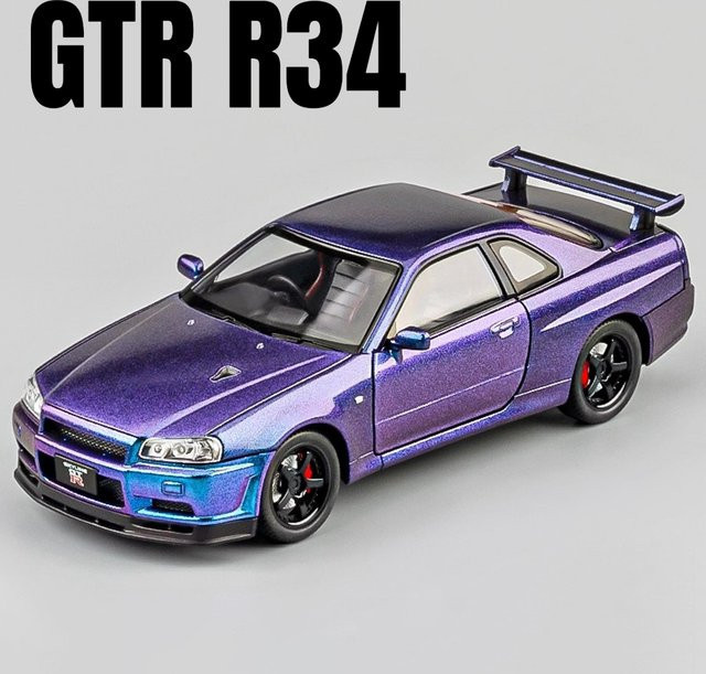 MAKEDA GTR-R34 Sportwagen Modell, 1:24, Metall, mit Licht und Sound - Bild 1