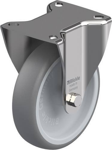 Blickle BX-TPA 127G Bockrolle aus Edelstahl in Silber und Grau mit 125 mm Rad-Durchmesser und 125 kg Tragfähigkeit - Bild 1