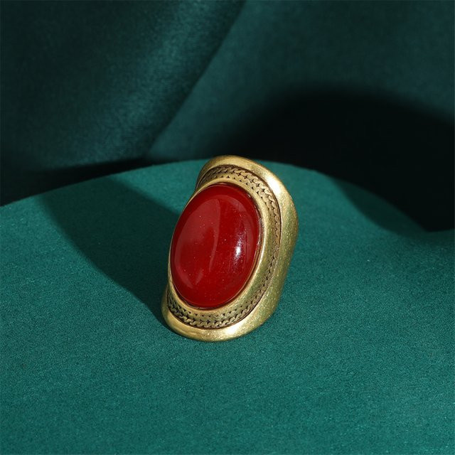 Icareu Ring, natürlicher Stein, rot, oval, Damen - Bild 1