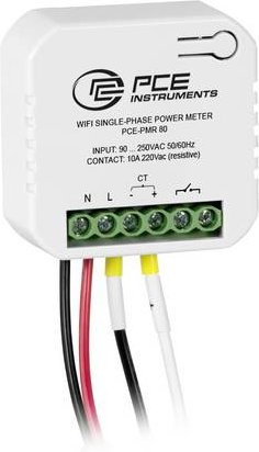 PCE Instruments PCE-PMR 80 Wechselstrom Messgerät für AC 0 bis 80A mit 0,001A Auflösung, 10A Schaltausgang und App-Steuerung in Weiß - Bild 1