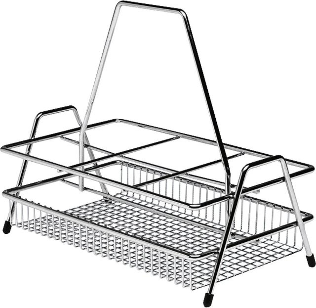 Vauth-Sagel Flaschenträger für 6 Flaschen aus Metall in Silber, B/T/H: 36,9 x 33,6 x 21,0 cm - Bild 1
