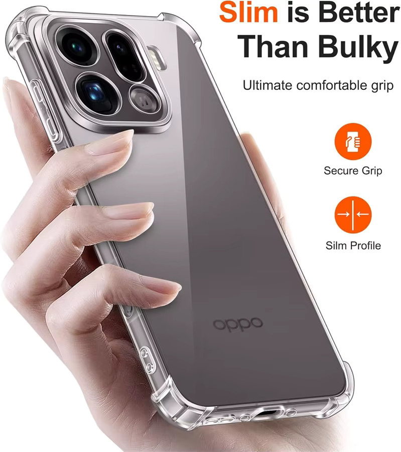 FindX9Pro Silikon Schutzhülle für Oppo Find X9 Pro 5G, transparent, stoßfest mit Airbags - Bild 2