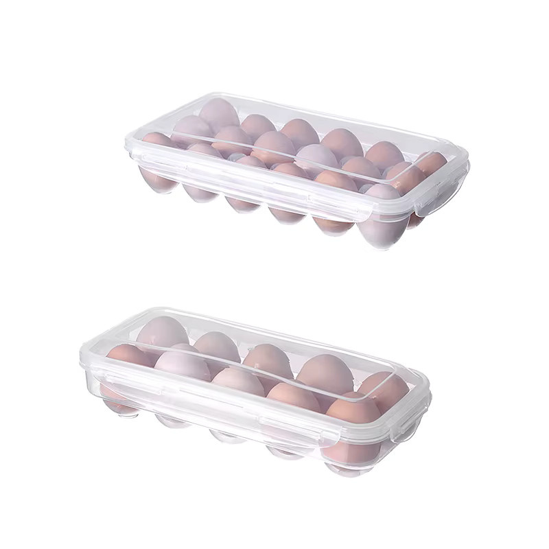 Eier-Aufbewahrungsbox mit Deckel und Gitter für Küche und Kühlschrank, transparent - Bild 3