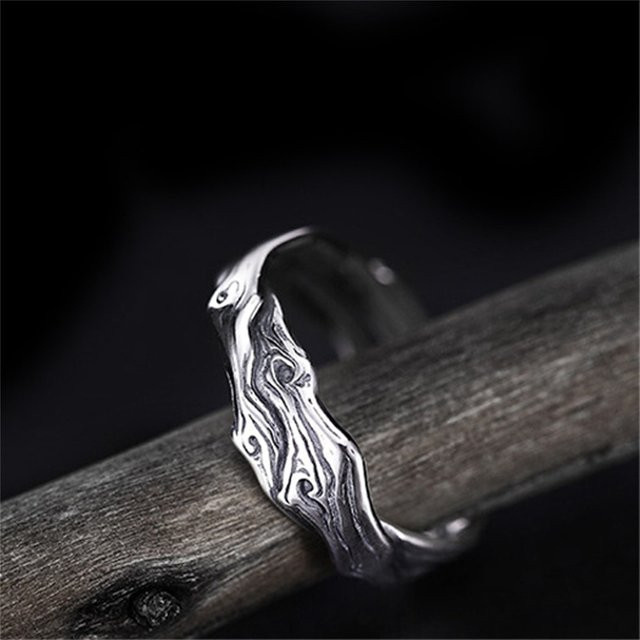 Everoyal Ring 925 Silber, Kiefer Zypresse Baum Muster, Herren - Bild 1