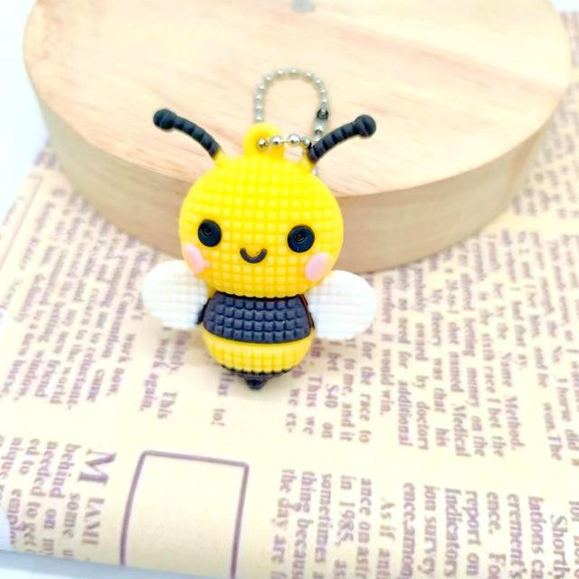 Schlüsselanhänger Linyi toy, Bienen, PVC, gelb, Kinder - Bild 1