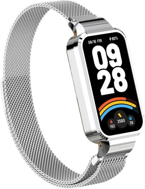 PINSENDA Uhrenarmband Milanese, Silber, Unisex, für Xiaomi Smart Band 9 Active - Bild 1