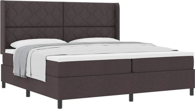 vidaXL Boxspringbett mit Matratze in Dunkelbraun, B/T: 200 x 200 cm - Bild 1