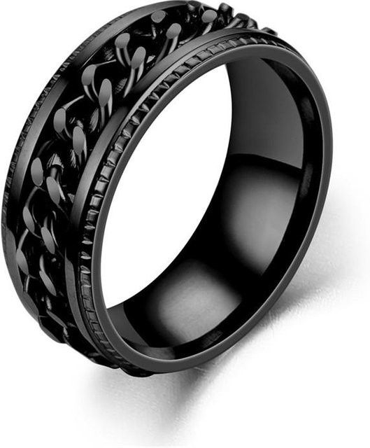 Partnerring Edelstahl, drehbar, 8 mm, schwarz, Unisex - Bild 1