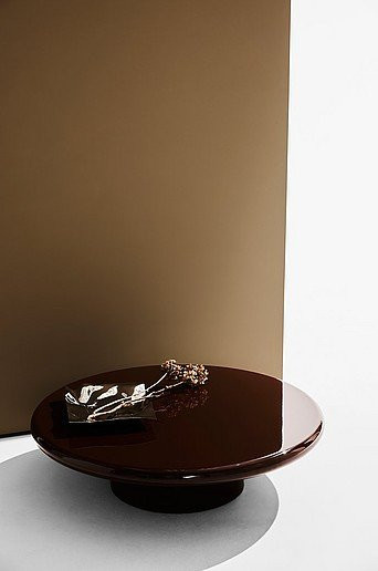 Ted Kaffeetisch in Braun im Retro-Design mit Durchmesser: 95 cm - Bild 1