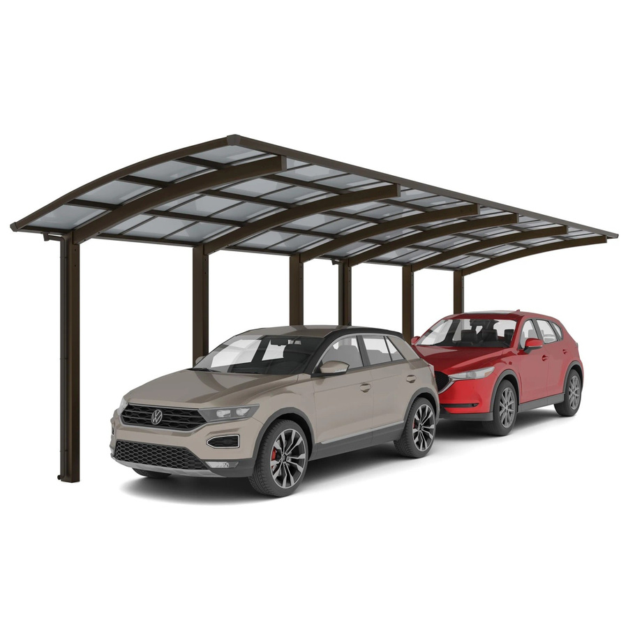 Ximax Doppelcarport Portoforte-110 Tandem in Braun mit Regenrinne und H-Pfostenankern, Breite: 270,0 cm, Tiefe: 982,6 cm - Bild 2
