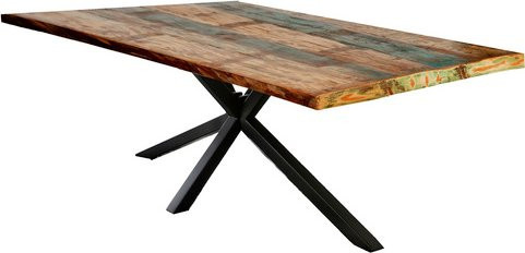 TABLES & CO Esstisch aus Holz und Metall in Schwarz und Braun, Höhe: 76 cm, Tiefe: 85 cm - Bild 1