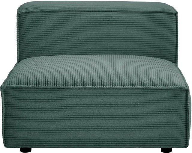 Vente-unique Sessel Ruzolo mit gerader Rückenlehne in Grün aus Cord-Samt, Breite: 90 cm - Bild 1