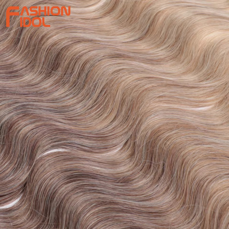 FASHION IDOL Haarverlängerung, Ombre-Blond, gewellt, synthetisch - Bild 3