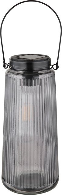 Globo LED-Solarleuchte Schwarz mit transparentem Glas, Höhe: 25 cm, Durchmesser: 11,5 cm - Bild 1