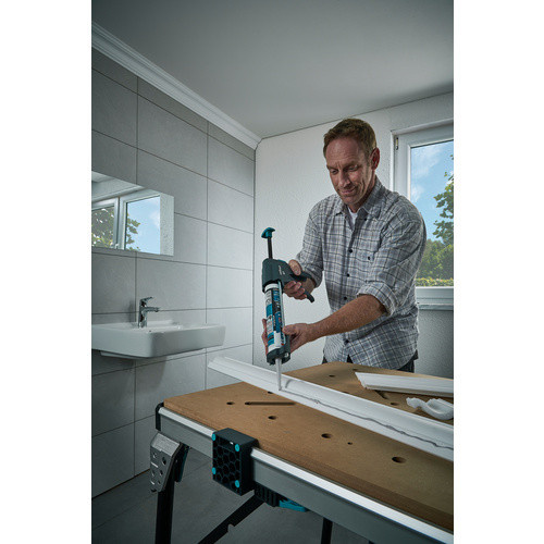 Wolfcraft Kartuschenpresse MG 600 Pro aus Kunststoff für zähe Dichtstoffe in Schwarz und Türkis - Bild 3