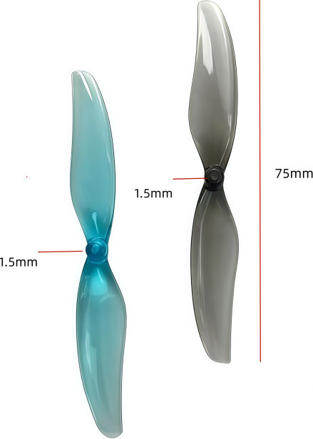 Ganfeng Zweiblatt-Rotor für unbemannte Modellfahrzeuge, Hohlbecher, 75 mm - Bild 1
