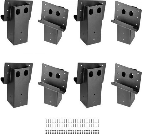 VEVOR Plattformhalterung aus Stahl mit 8 Grad Neigung für Hochsitze und Jagdhütten, 8 Stück, Schwarz, passend für 88,9 x 88,9 mm Holz, 1000 kg Tragkraft - Bild 1