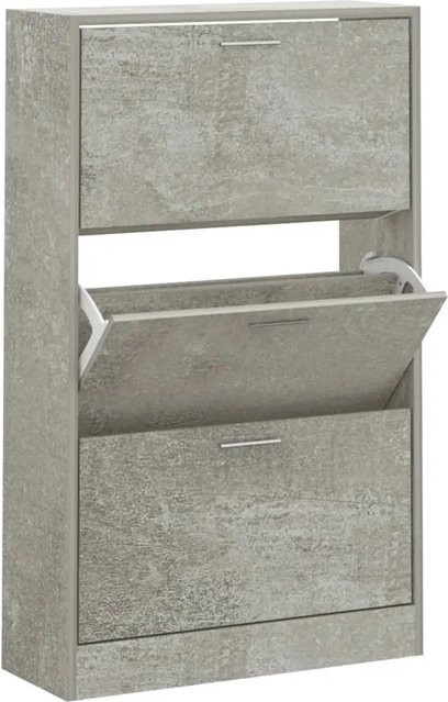 vidaXL Schuhschrank modern in Grau aus Holzwerkstoff, Wandmontage, B/T/H: 63 x 24 x 103 cm - Bild 1