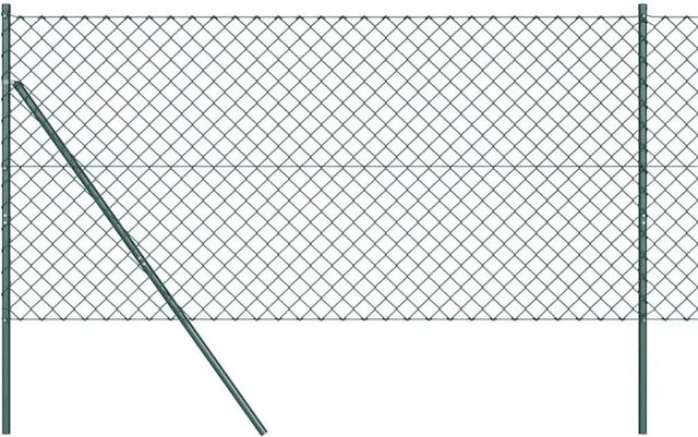 vidaXL Zaunpfosten aus Stahl und PVC in Grün, Höhe: 140 cm, Breite: 6 cm, Tiefe: 6 cm - Bild 1