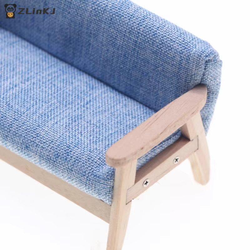 MYPANDA Miniatur Wohnzimmer Stuhl, Doppel Sofa, Holz, 1-teiliges Set - Bild 3