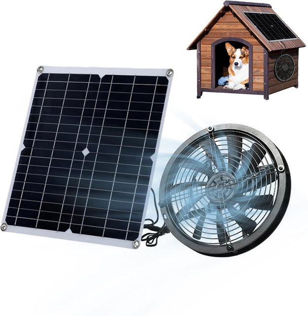 GoolRC Solar-Abluftventilator Kit mit Solarpanel, 9,8 Zoll, IP65 Wasserdicht, Grau - Bild 1