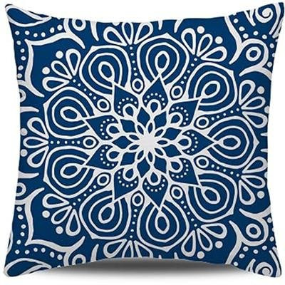 Dekorative Kissenhülle JMG Clothing in Blau, modern und quadratisch, Material: Baumwolle und Leinen, B/T/H: 40 x 40 x 40 cm - Bild 1
